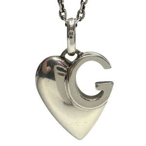 Gucci Silver Heart Pendant Necklace